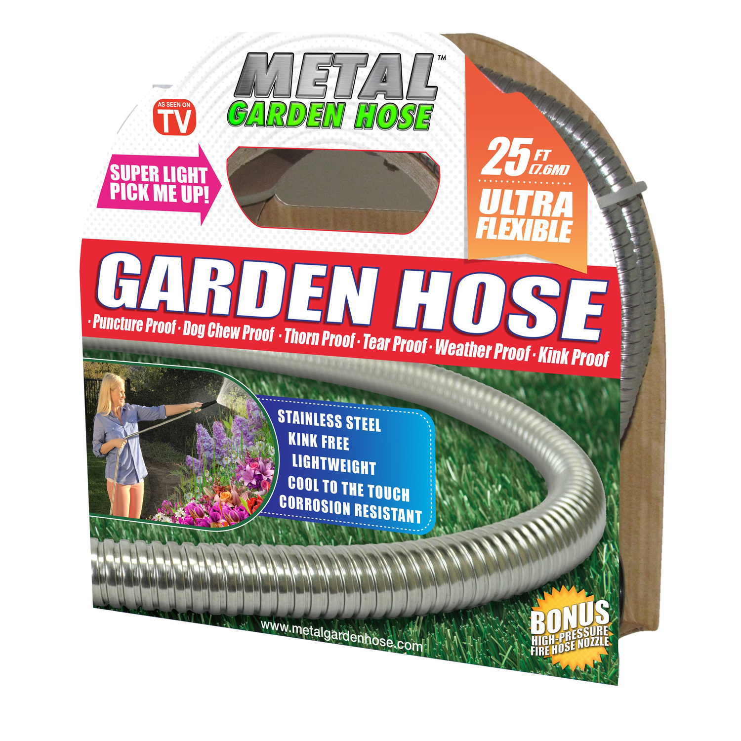 Details about   Flexible Metal Garden Hose Upgrade Leak and Fray Resistant Design Stainless Lawn